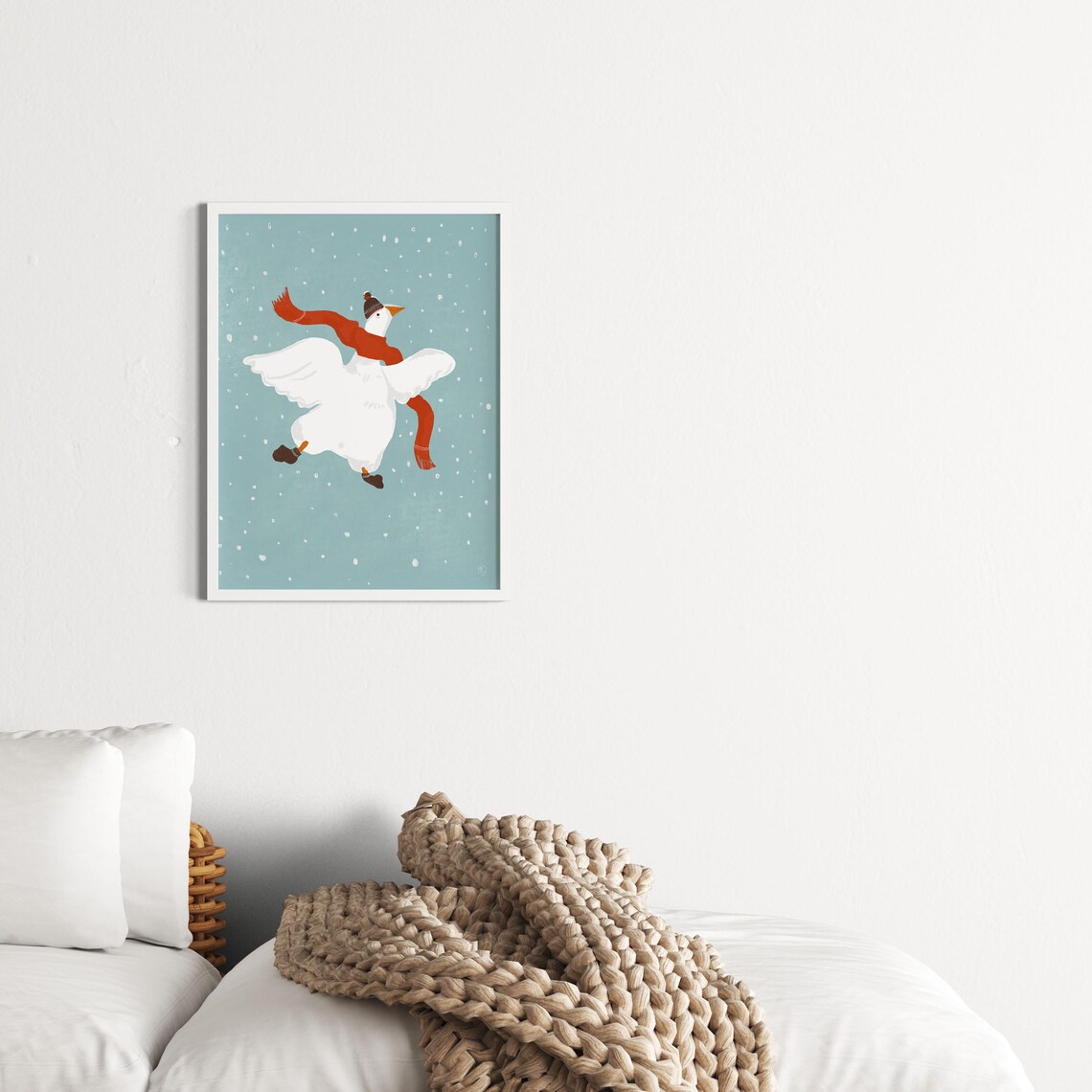 Christmas Goose Poster, Cozy Winter Art Print - Image 3