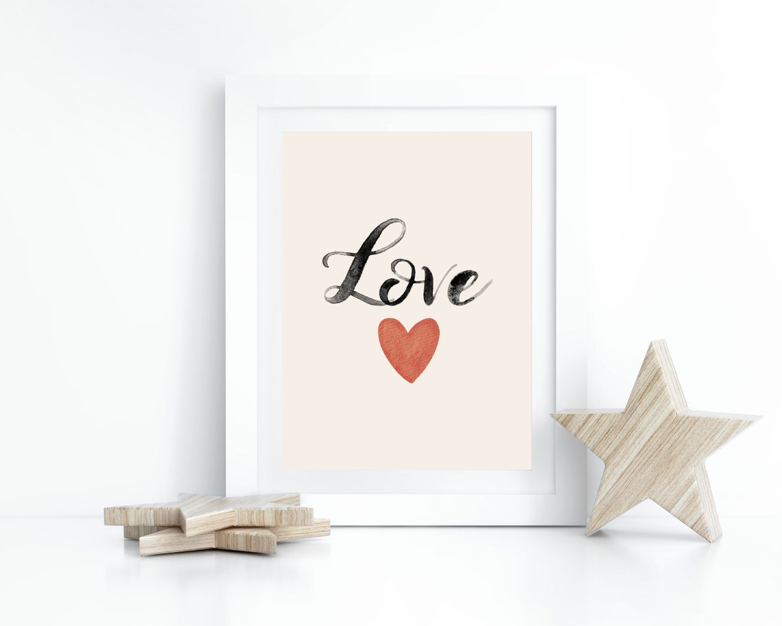 Baby Girl Room Wall Art Baby Room Love Quote Toddler Bedroom Watercolor Heart Art Print Kids Playroom Decor Girls Room Decor - Image 3