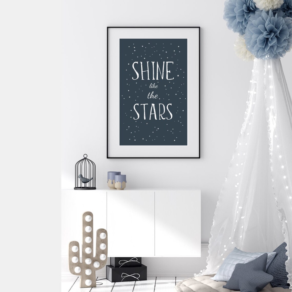 Space Themed Nursery Art Print for Baby Boy Decor - Image 2