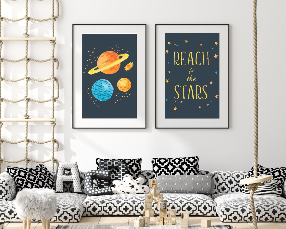 Space Themed Nursery Art Print, Outer Space Decor - Image 3