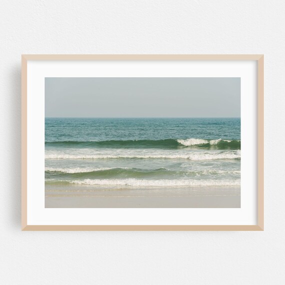 Fire Island New York Rolling Ocean Waves Minimalist Coastal Beach Poster