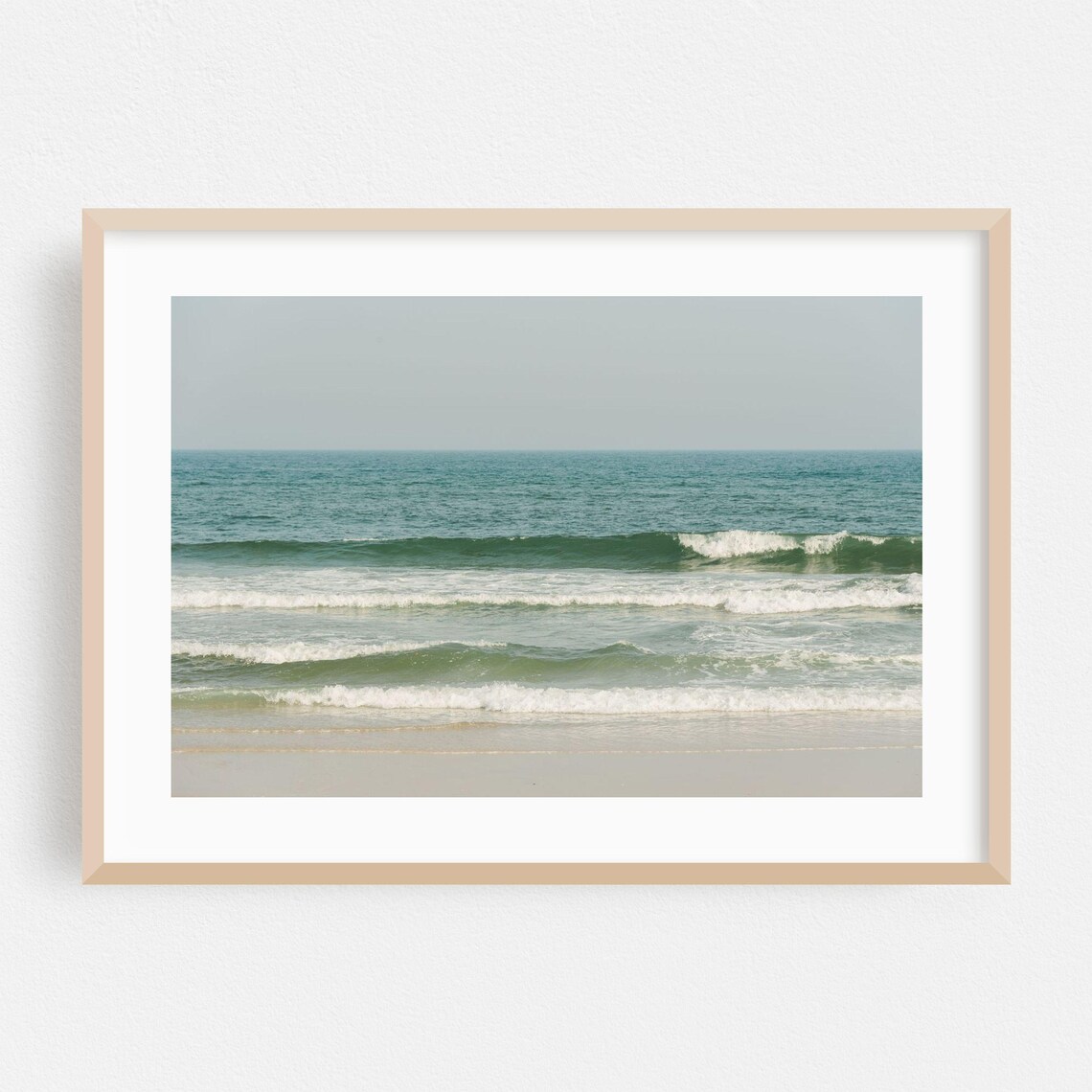 Fire Island New York Rolling Ocean Waves Minimalist Coastal Beach Poster
