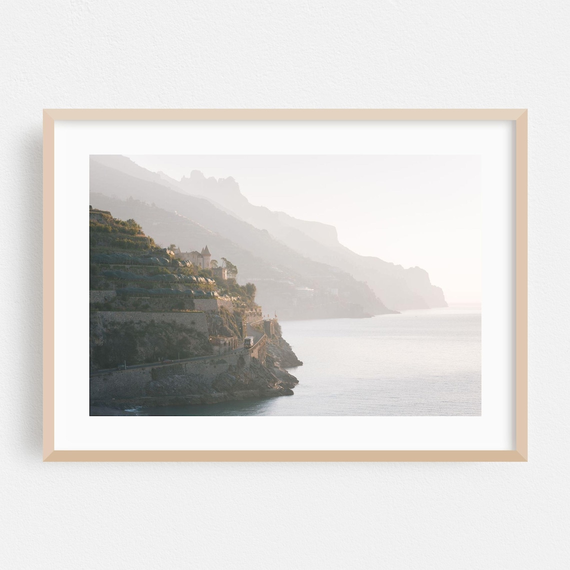 Amalfi Coast Italy Misty Morning Coastal Cliffs Photography Print