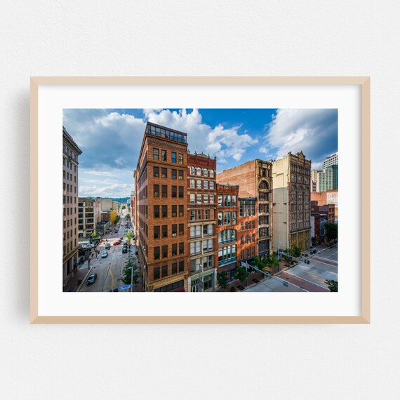 Pittsburgh Historic Downtown Brick Street Pennsylvania Photo Poster