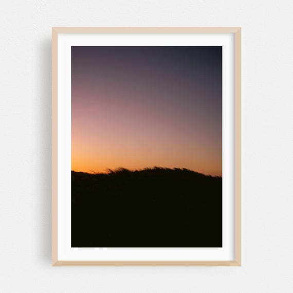 Sunset Print Silhouette Wall Art Minimalist Framed Scenic Home Decor Nature Poster Landscape Fine Pastel Photography