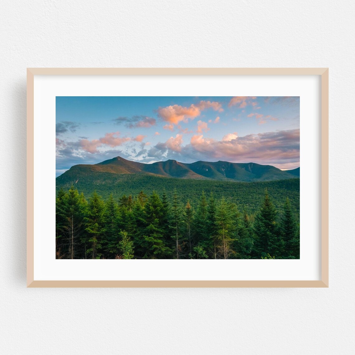 Mountain Sunset Over Pine Forest Golden Hour Landscape Photo Poster