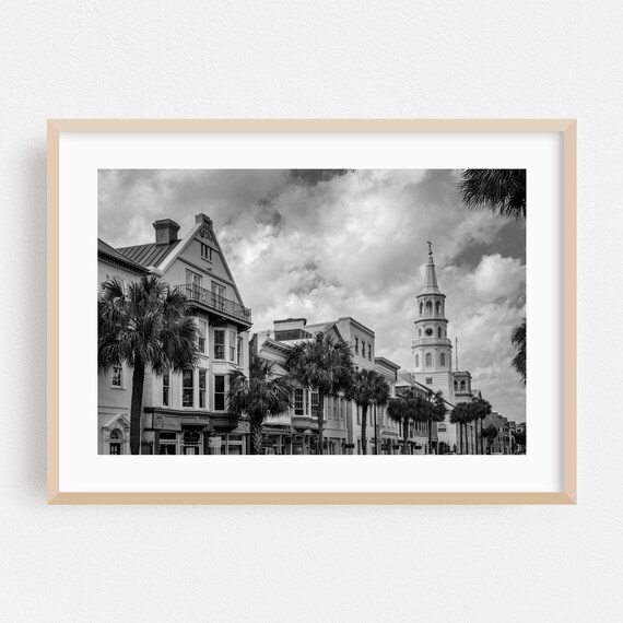 Charleston South Carolina Black And White Street Photography Poster