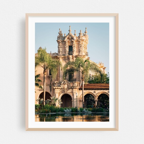 San Diego Balboa Park Tower Over Lily Pond Garden View Poster