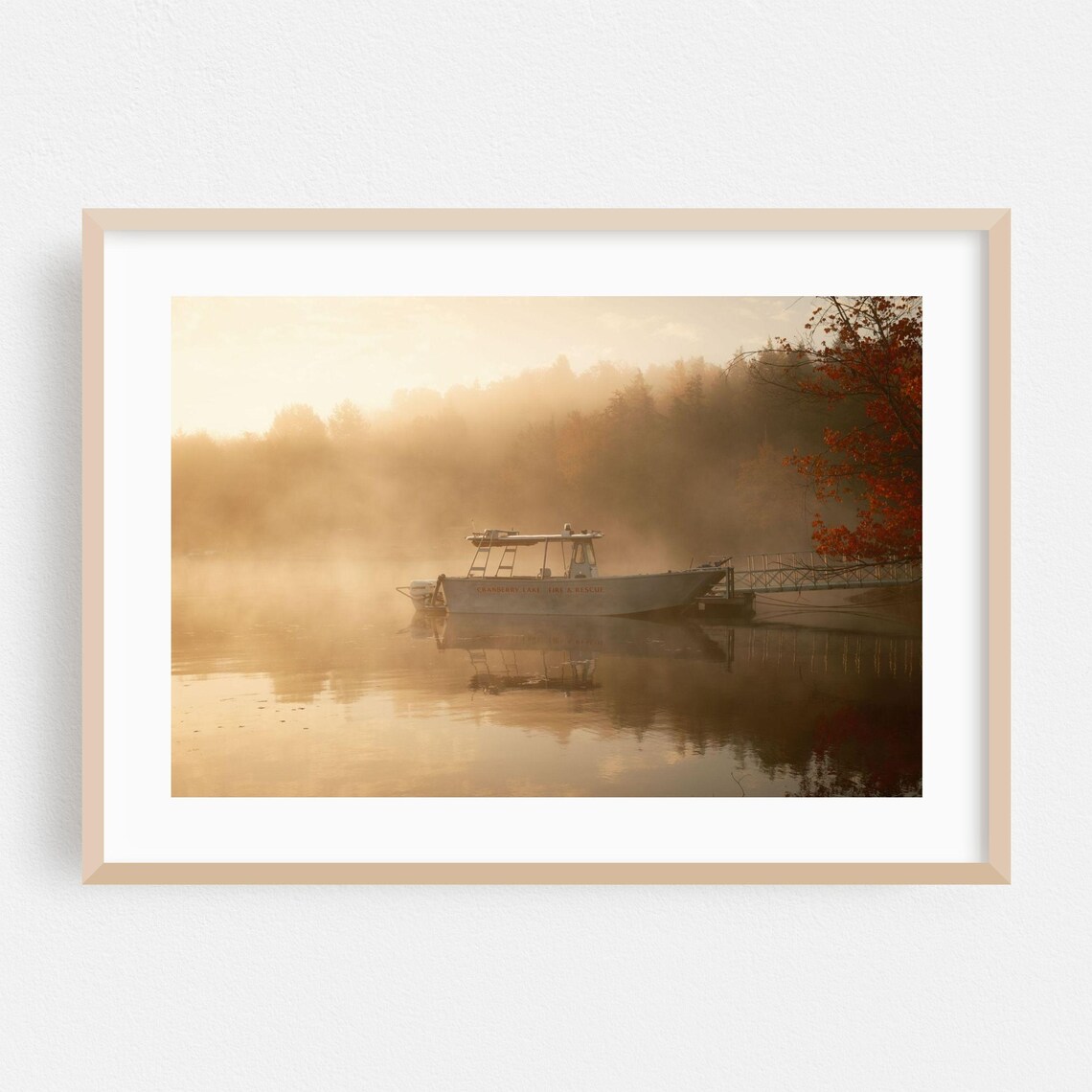 Misty Golden Sunrise Over Cranberry Lake Autumn Morning Poster