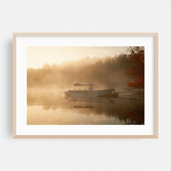 Misty Golden Sunrise Over Cranberry Lake Autumn Morning Poster