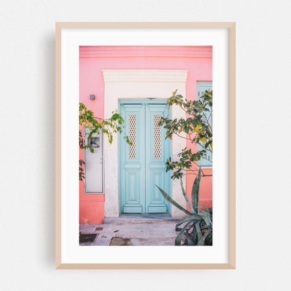 Architecture Print Pastel Wall Art Mediterranean Framed Botanical Home Decor Tropical Poster Photography Fine