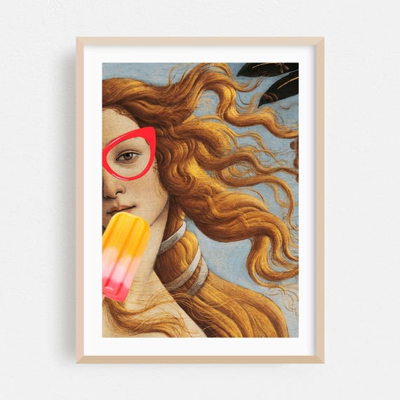 Pop Art Print Modern Wall Humor Framed Surrealism Home Decor Vintage Poster Retro Fine Minimalist Photography