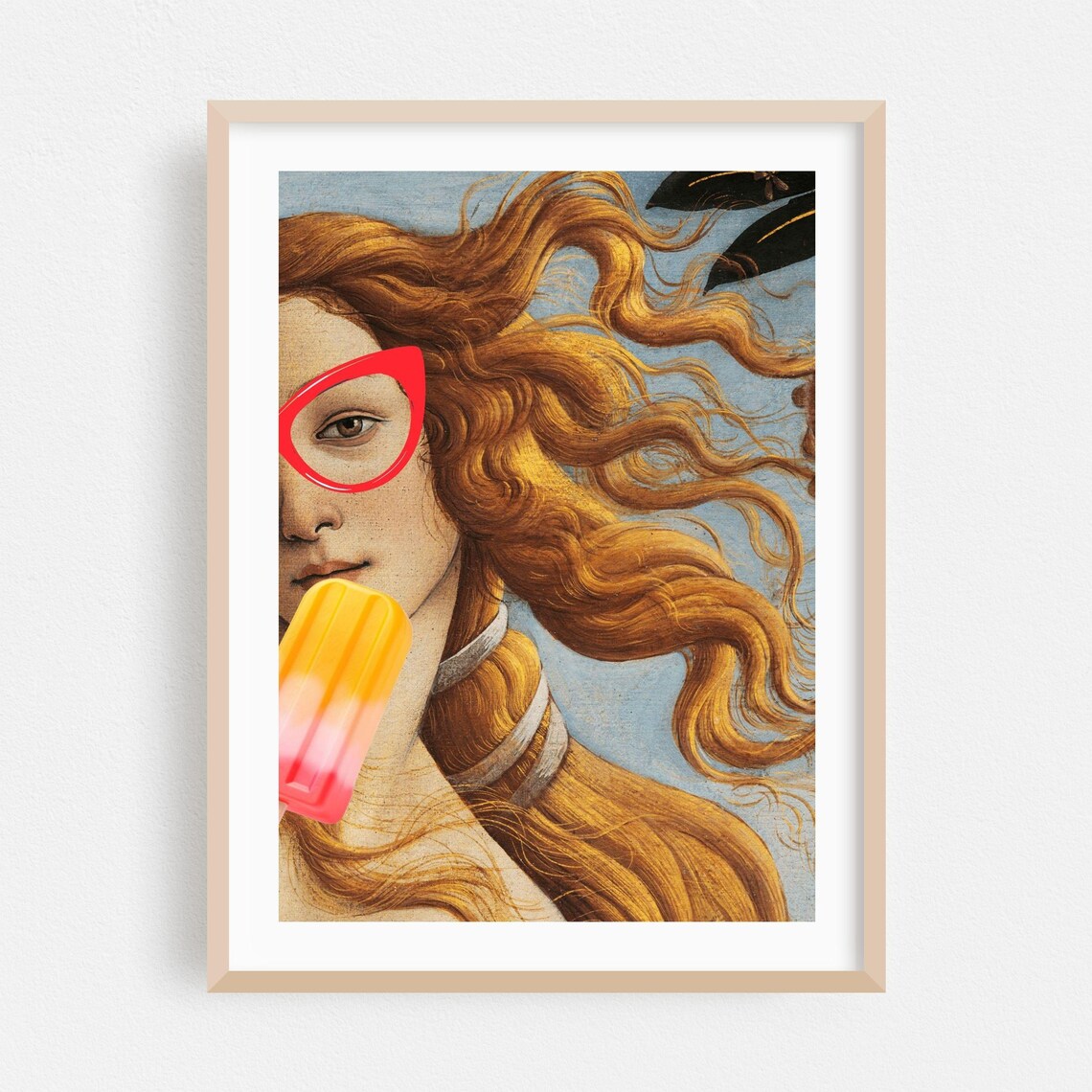 Birth Of Venus With Red Sunglasses And Popsicle Pop Art Poster