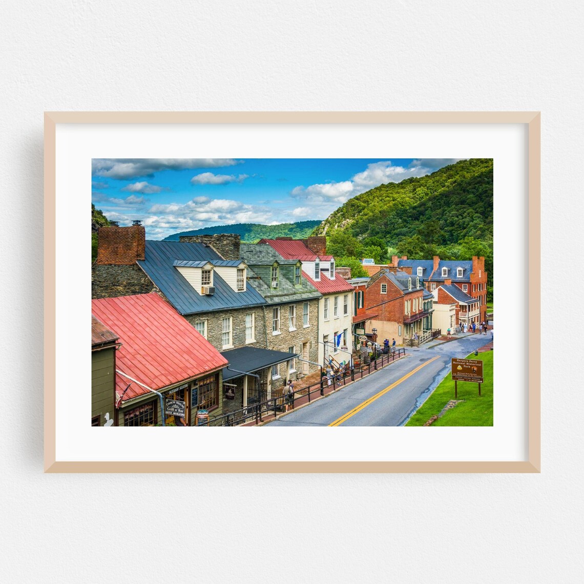 Harpers Ferry Travel Poster, West Virginia Landscape
