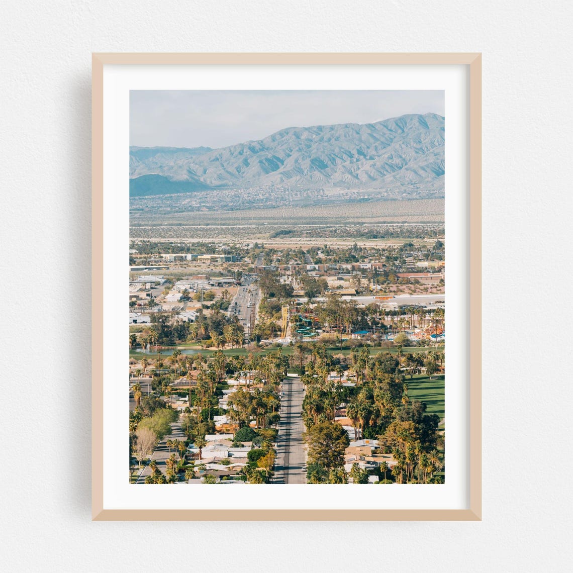Palm Springs Daytime Cityscape With Mountain Backdrop Poster