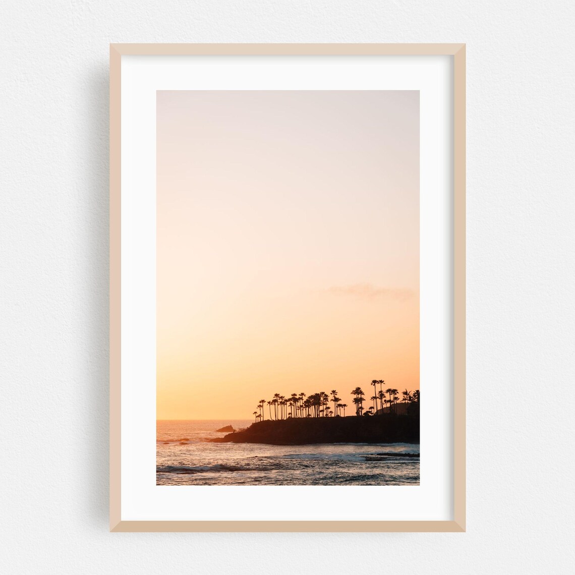 Laguna Beach Print Wall Art Sunset Framed Palm Tree Home Decor Poster Coast Fine Ocean Tropical Scenic