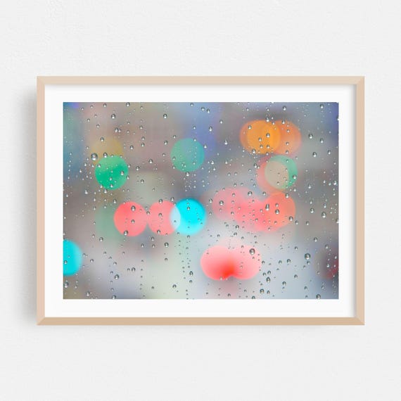 Abstract Print Moody Wall Art Photography Framed Downtown In The Rain 7 Home Decor