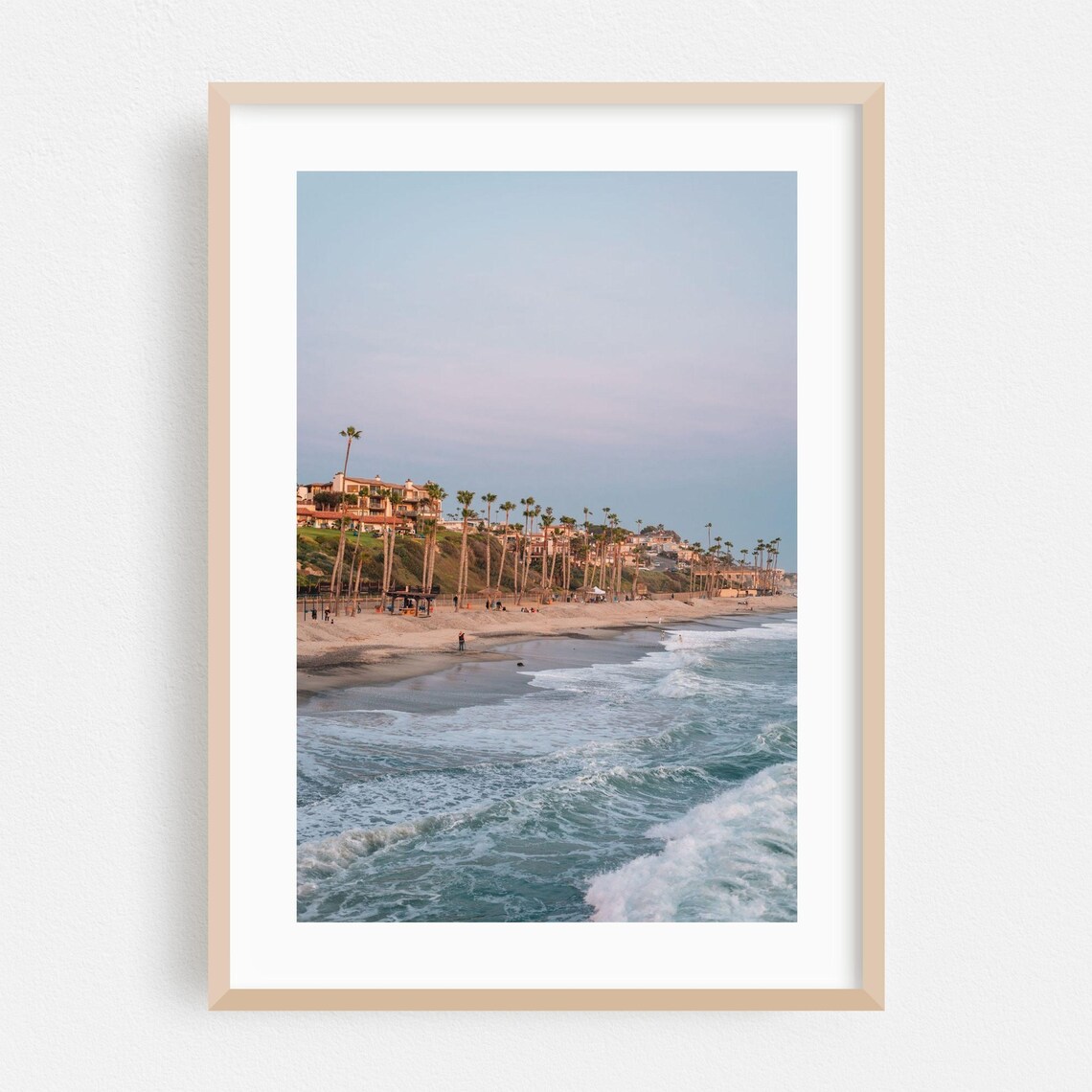 San Clemente Print Wall Art Beach Framed Coast Home Decor Palm Tree Poster Ocean Fine Landscape Sunset Tropical