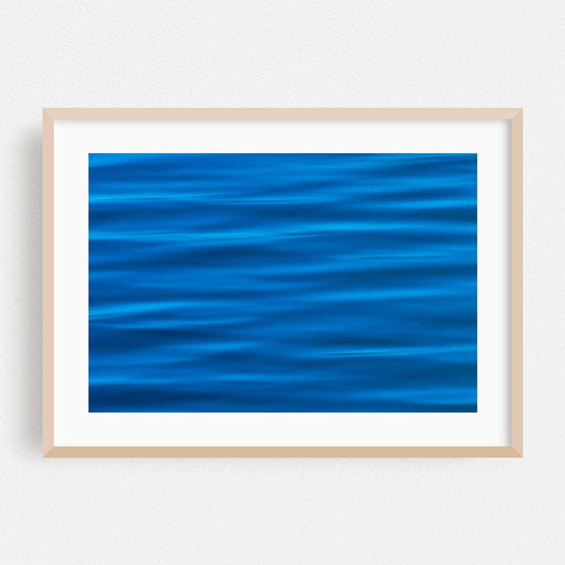 Abstract Blue Ocean Waves Ripples Calm Aquatic Minimalist Poster
