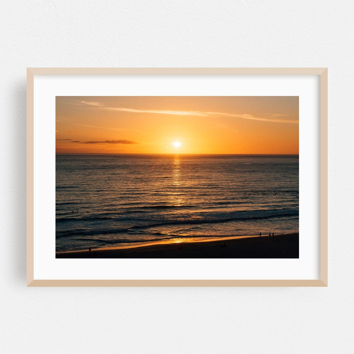 Dana Point Sunset Over Ocean Waves Coastal Photography Poster