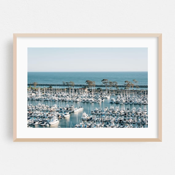 Dana Point Harbor Marina Sailboats Ocean Aerial Photography Poster