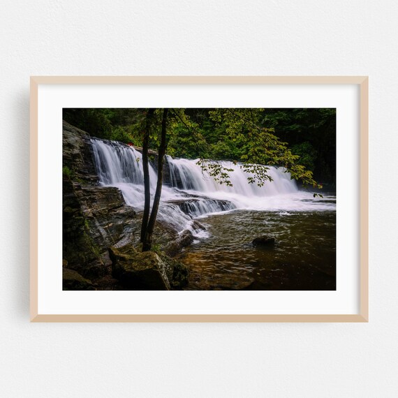 North Carolina Cascading Waterfall Forest Nature Photo Poster