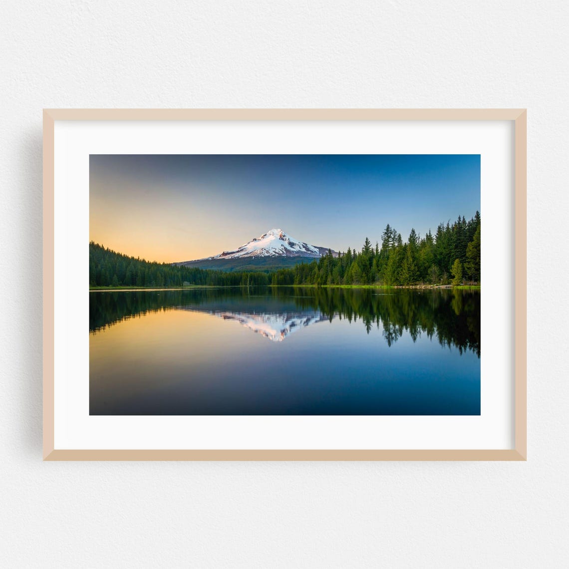 Oregon Mount Hood Reflected In Still Lake At Dawn Mountain Poster