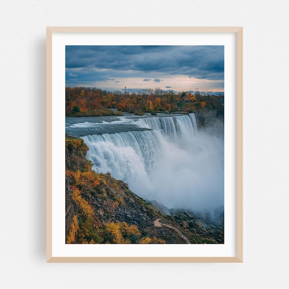 Niagara Falls Horseshoe Falls In Autumn With Rising Mist Poster