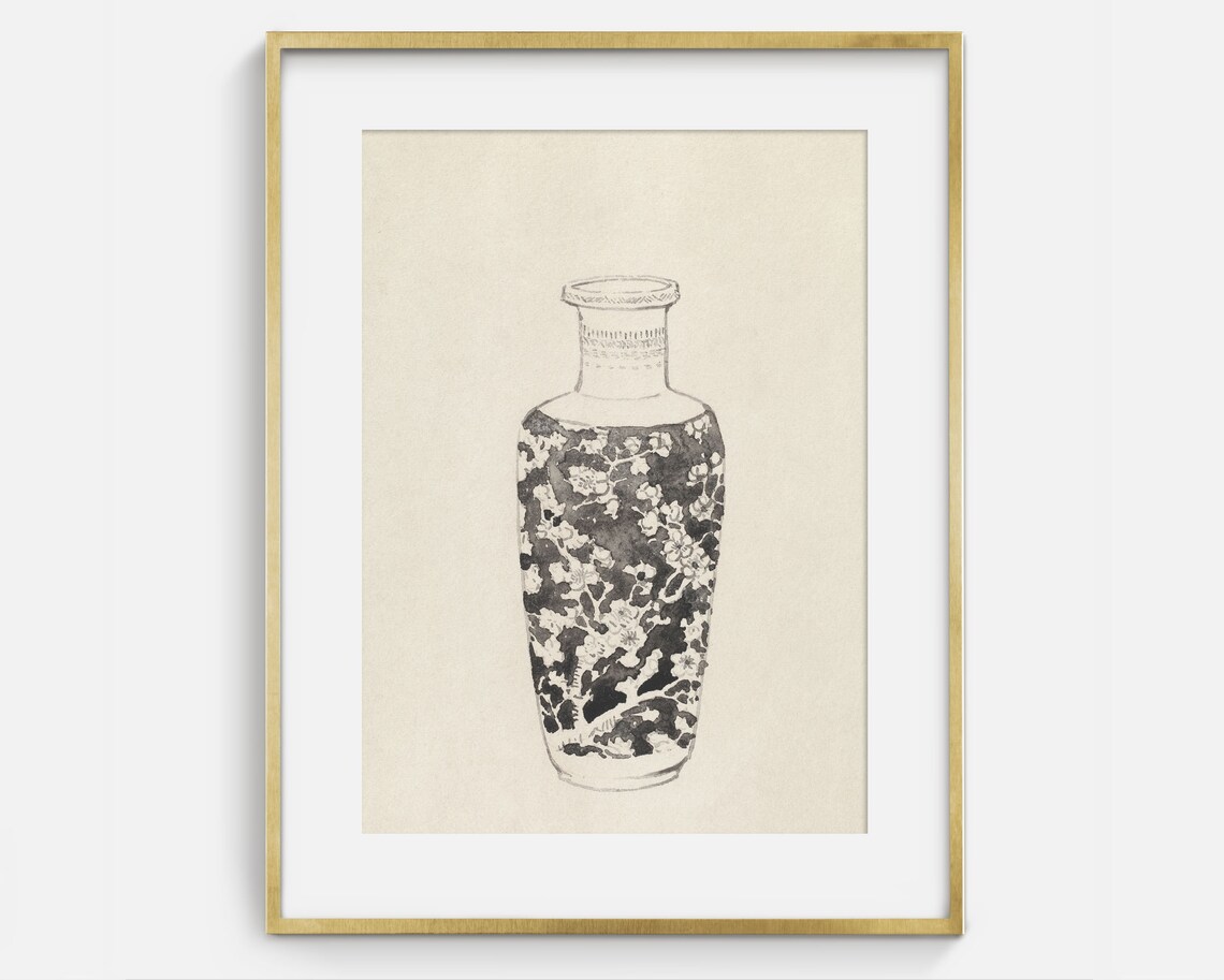 Vase Drawing No1 Vintage Still Life Art Print - Image 2