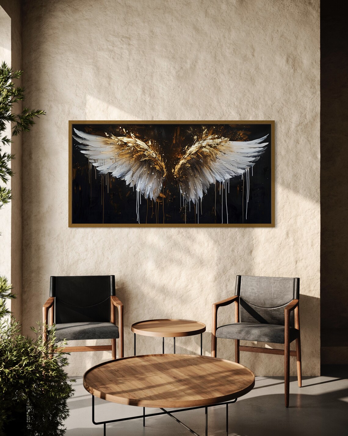 Golden Angel Wings Spiritual Art Print, Coquette Decor - Image 2