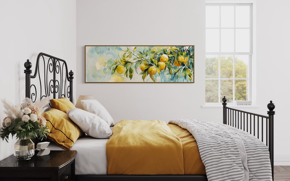 Yellow Lemon Tree Branch Watercolor Citrus Fruit Kitchen Art Poster - Image 3