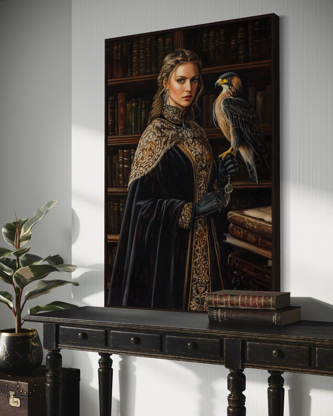 Freya Norse Goddess Victorian Falcon Art Print - Image 5