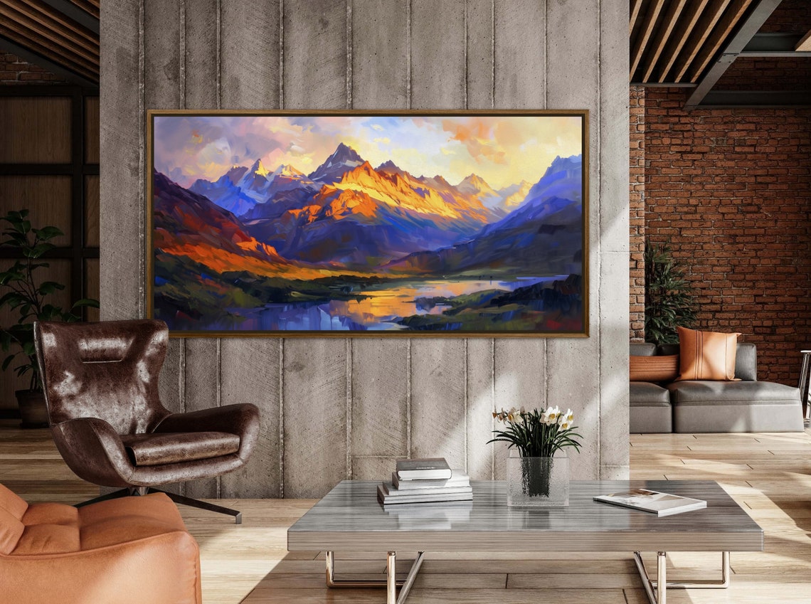 Alpine Mountains Golden Sunset Peaks Lake Reflection Travel Poster - Image 3
