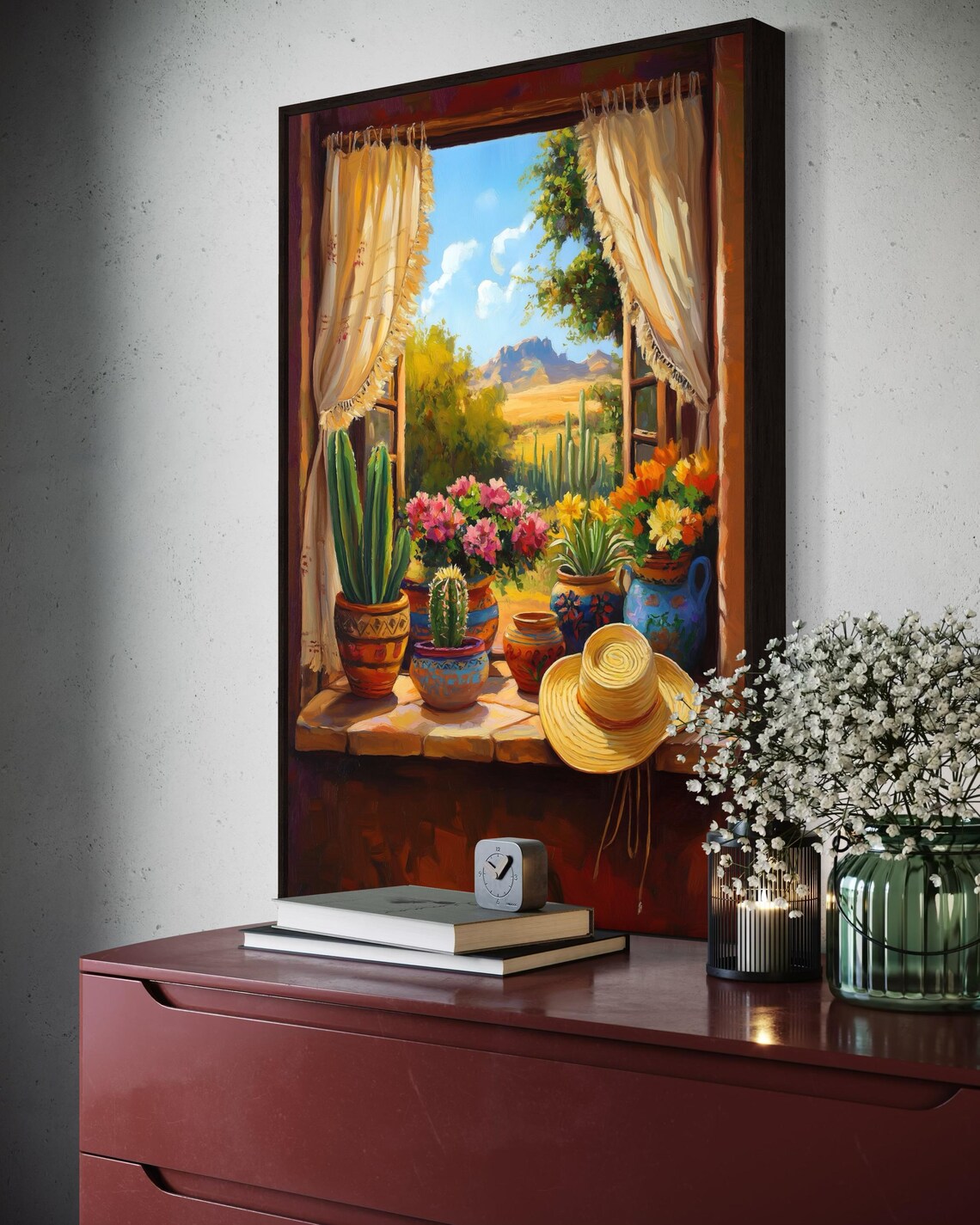 Mexican Window View Rustic Hacienda Art Print - Image 5