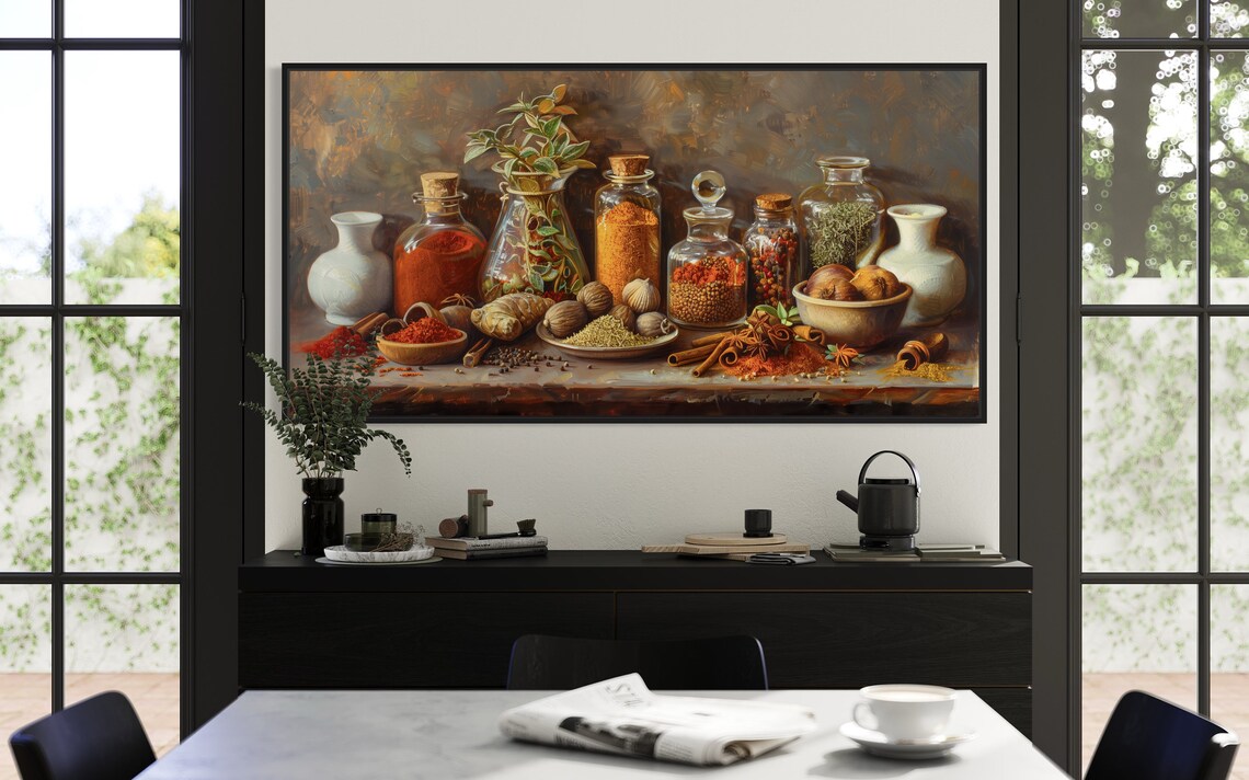 Herbs And Spices Farmhouse Kitchen Art Print - Image 3
