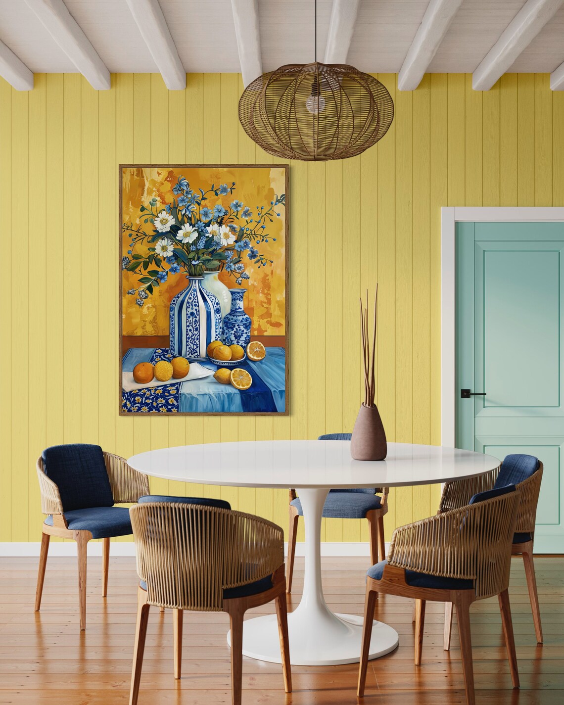 Sun Kissed Daisy Still Life, Mediterranean Art Print - Image 4
