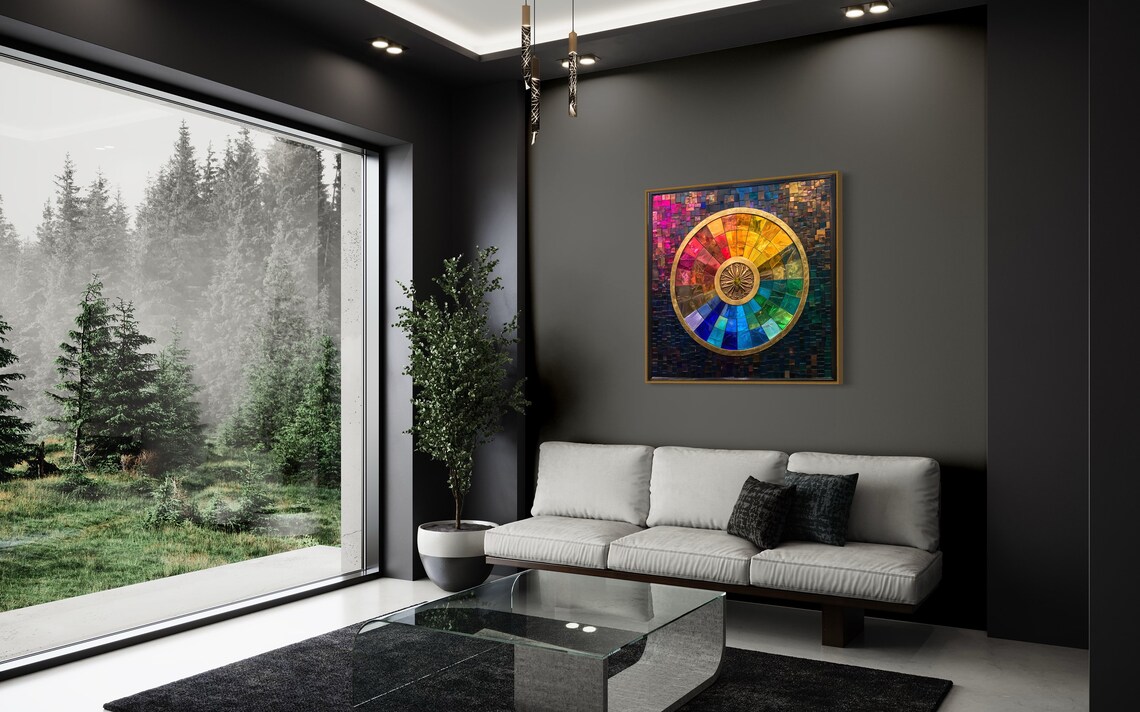 Kaleidoscope Mosaic Spiral Abstract Art Print - Image 3