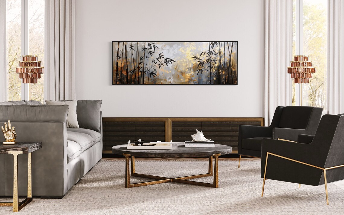 Zen Bamboo Panorama, Feng Shui Beach House Art Print - Image 2
