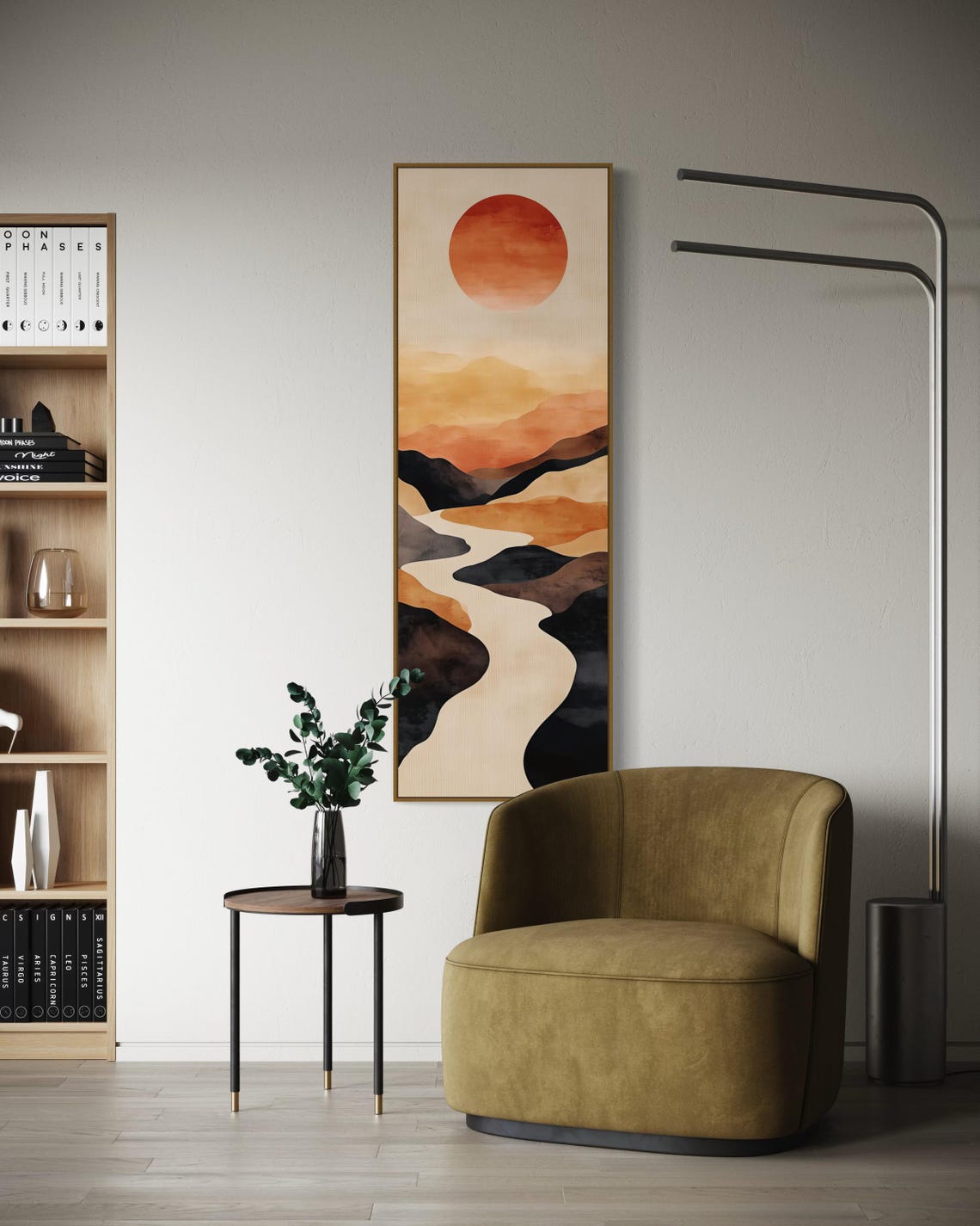 Minimalist Boho Sun River Earth Tone Abstract Japandi Poster - Image 3