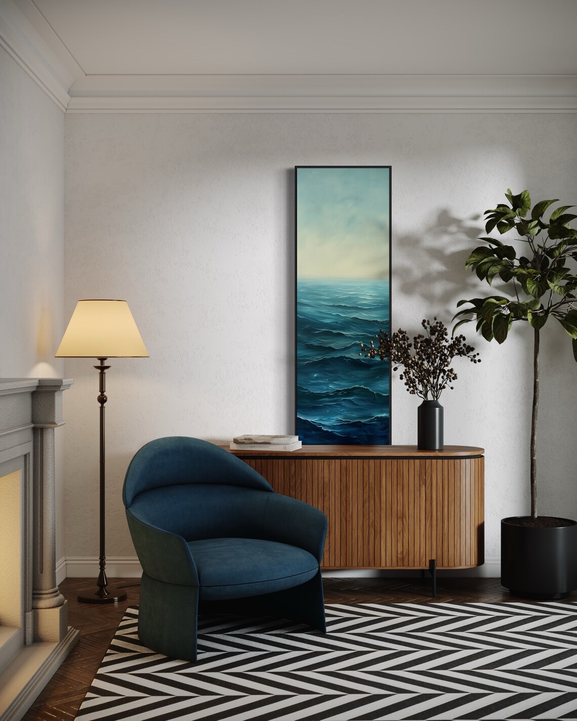 Maritime Whisper Abstract Seascape Art Print, Modern - Image 2