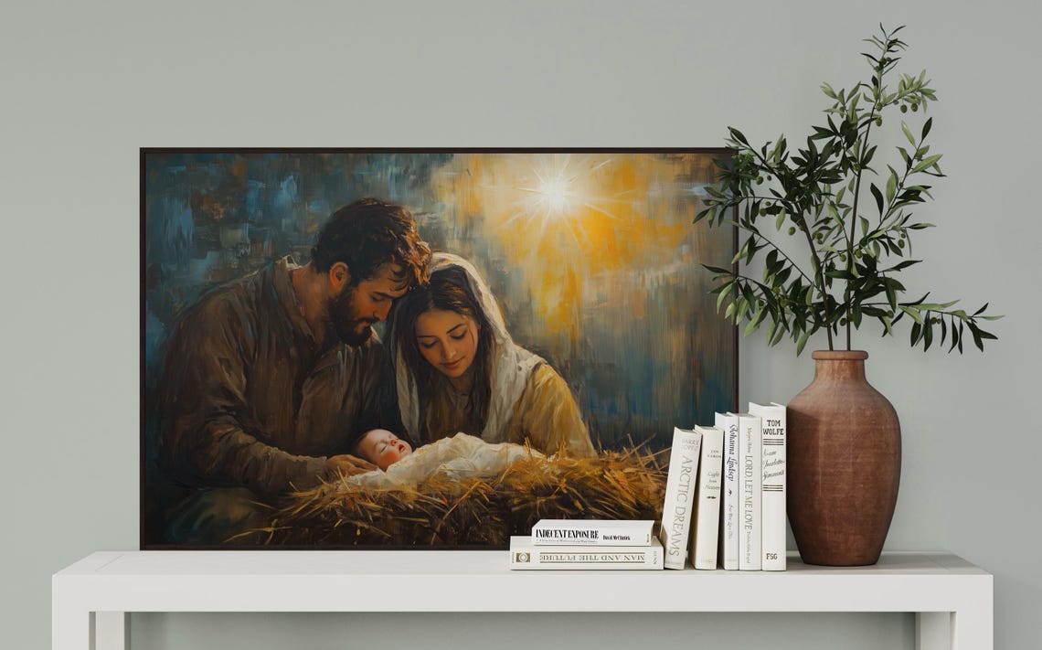 Christian Nativity Wall Art Holy Family With Mary Joseph And Baby Jesus Faith Inspired Print For Christmas Or Spiritual Homes - Image 2