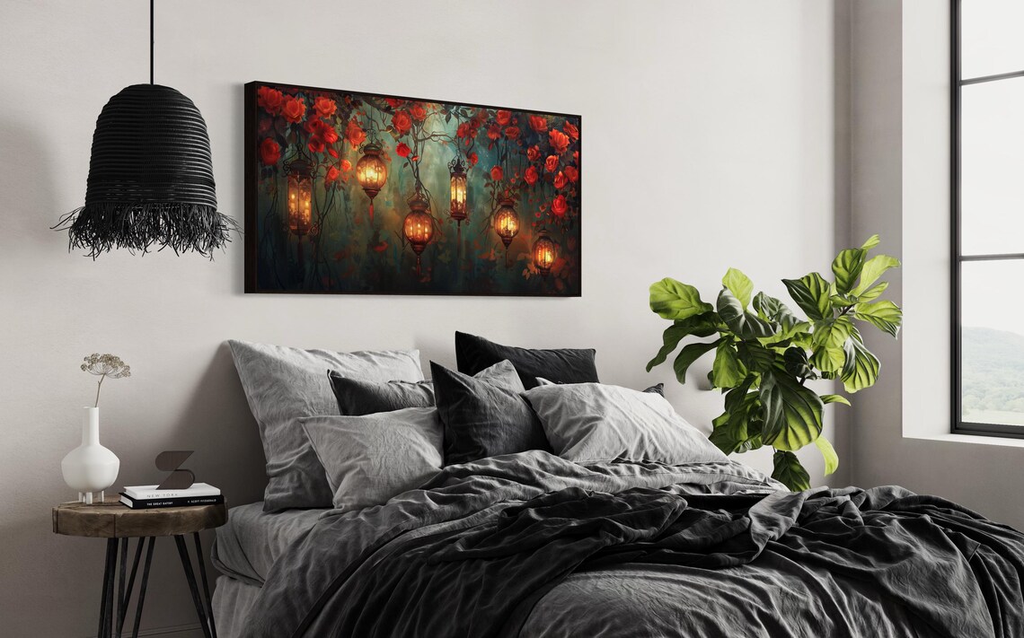 Magical Garden Lanterns Panoramic Wall Art Print - Image 5