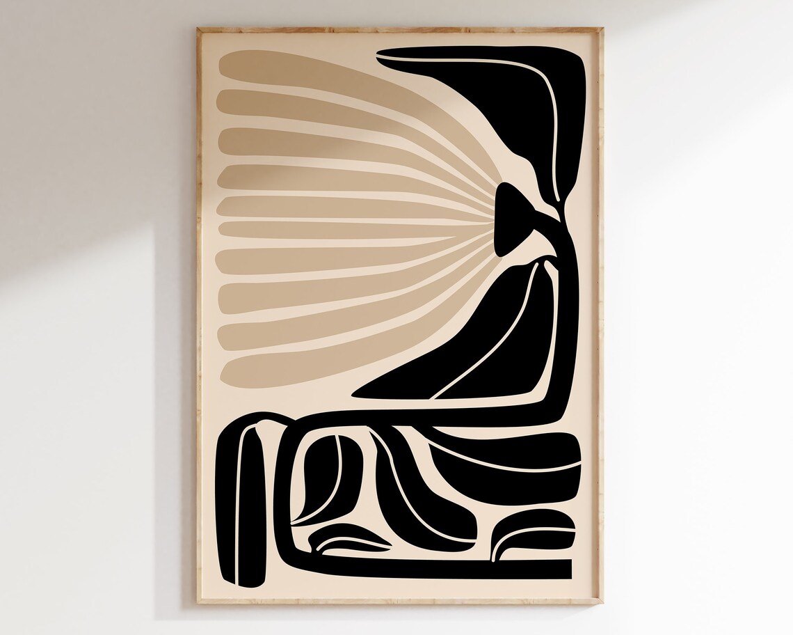 Matisse-Inspired Abstract Botanical Flower Art Print