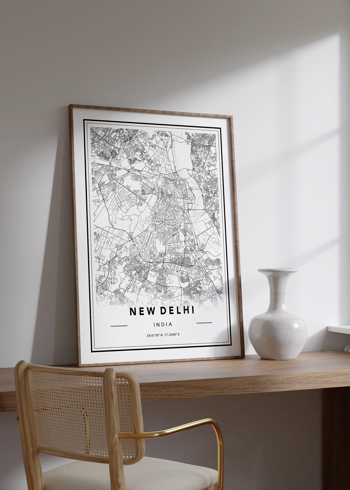 New Delhi City Map Print New Delhi Map Poster Map Of New Delhi India New Delhi Art Print New Delhi Map India Map Print Custom Maps - Image 2