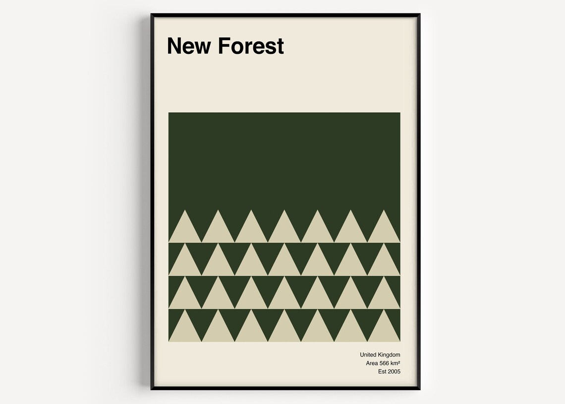 New Forest Mid-Century Travel Poster, Art Print - Image 2