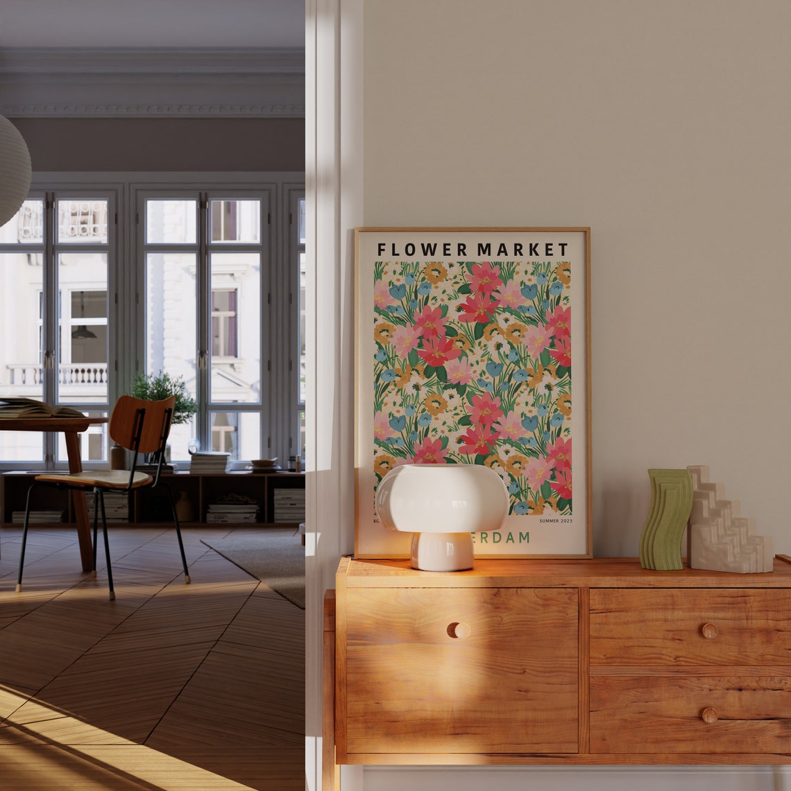 Amsterdam Flower Market Summer 2023 Colorful Botanical Poster - Image 2