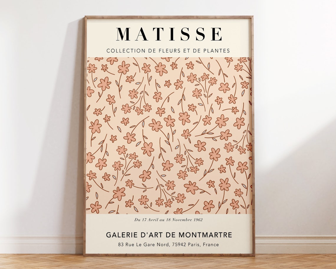Matisse Ditsy Floral Exhibition Poster Peach Botanical 1962 Gallery