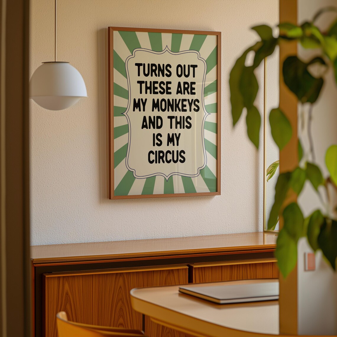 Turns Out These Are My Monkeys Retro Typography Poster - Image 3