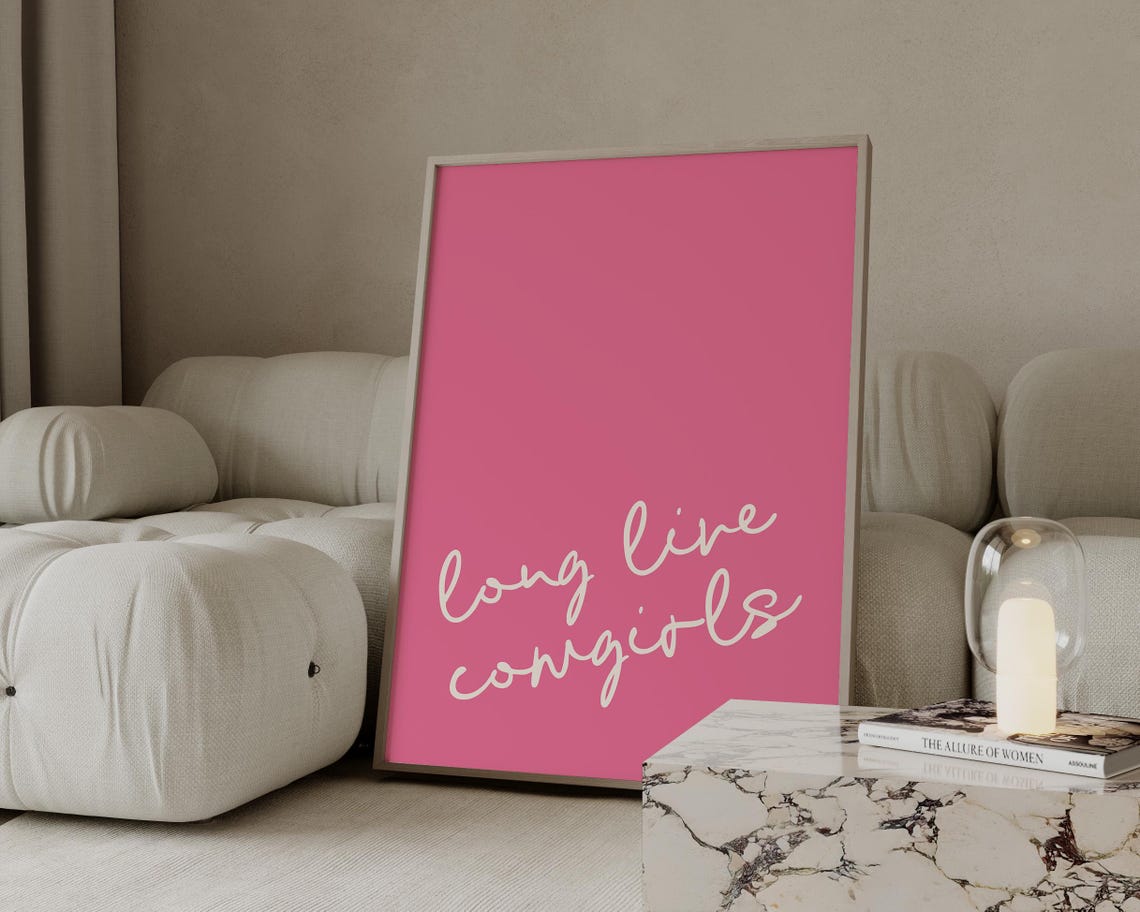 Long Live Cowgirls Pink Script Poster Trendy Western Quote Design - Image 4