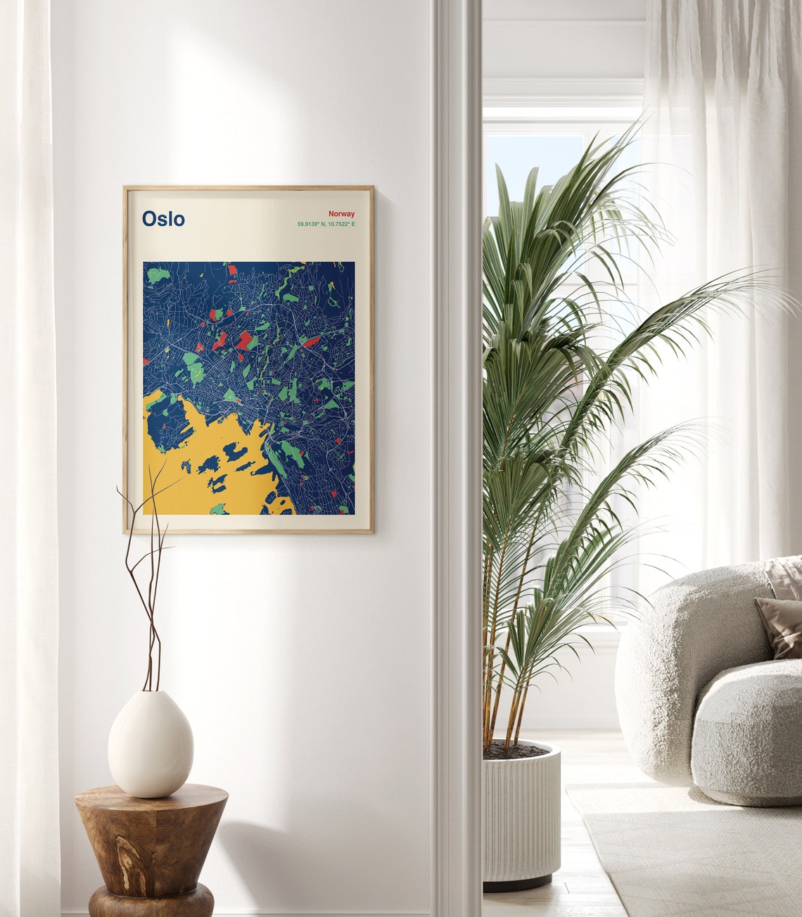 Oslo Norway Navy Blue Minimalist City Street Map Decor Poster - Image 2